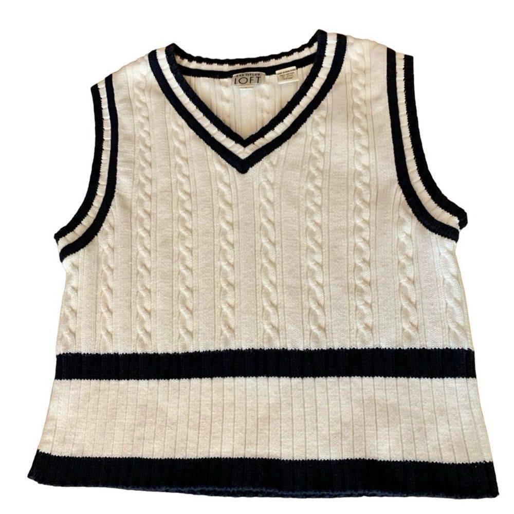 Ann Taylor Loft Tennis Sweater Vest L